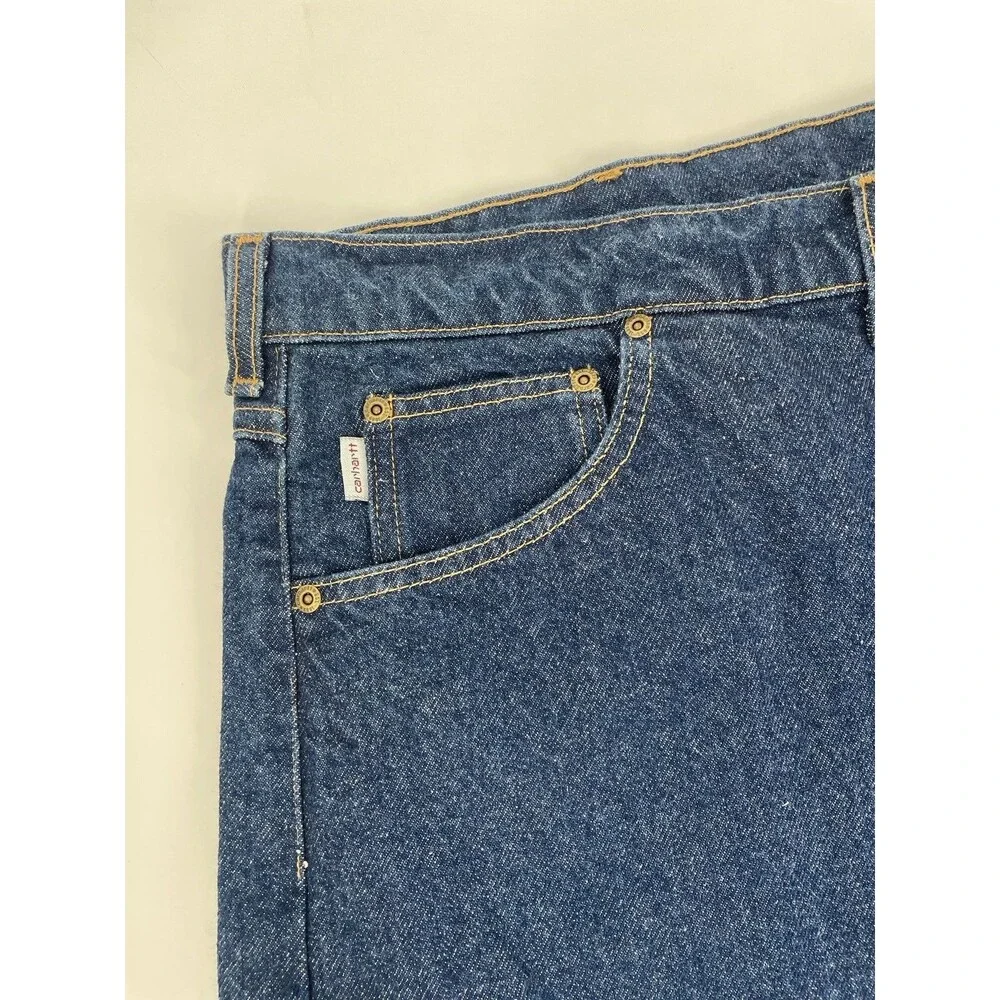 Vintage Carhartt P880 Jeans 50x32 Relaxed Fit USA Denim Blue Workwear New NWOT